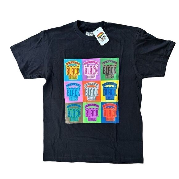 Support Black Colleges Unisex Graphic Tee Black Multicolor Size M - Picture 1 of 6